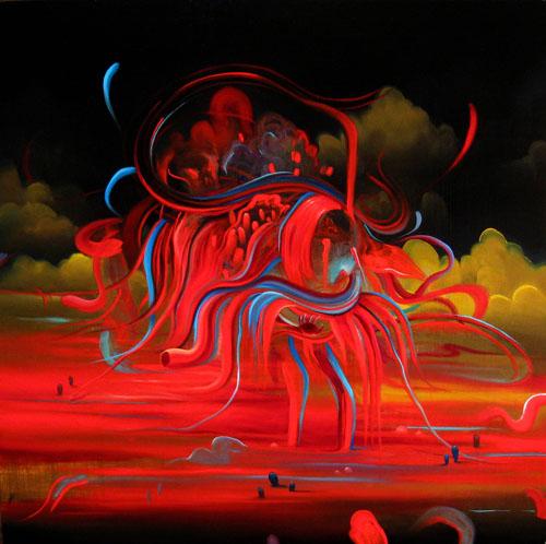 bursting colors swirl type paintings Michael Page